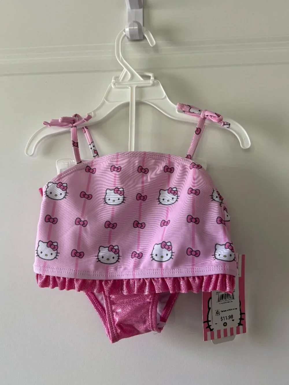Hello Kitty Character Toddler Girl Shimmer Tankini Two-Piece Swimsuit Size 2T